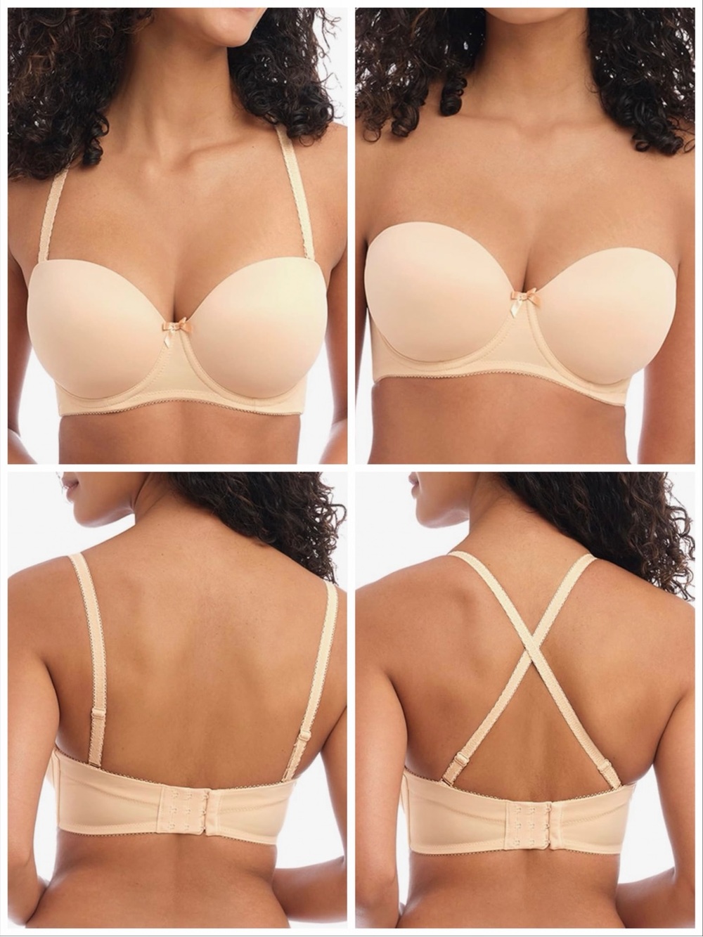 Freya Deco Moulded Strapless Convertible T-Shirt Bra Nude 30DD Multiway